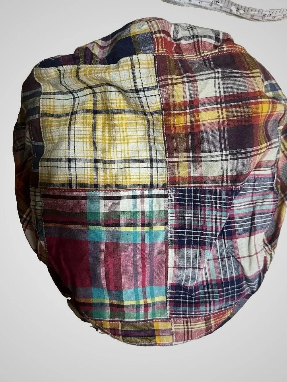 Y2K 2000’s J Crew Madras Patchwork Plaid News Boy Hat L/XL NWT
